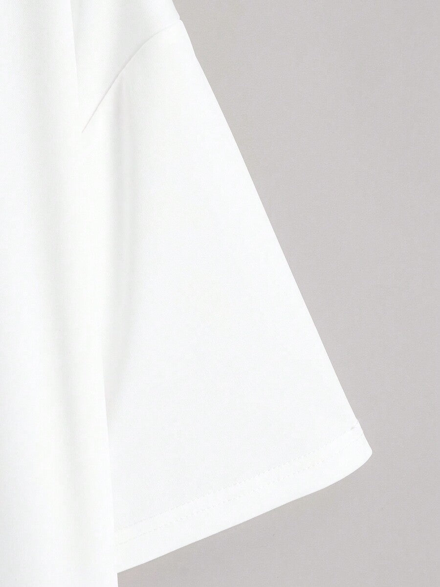 Men's Summer Casual Short Sleeve T Shirt With Letter Print Minimalist Graphic Round Neck Comfortable Daily Wear Fashion Tee For Men
