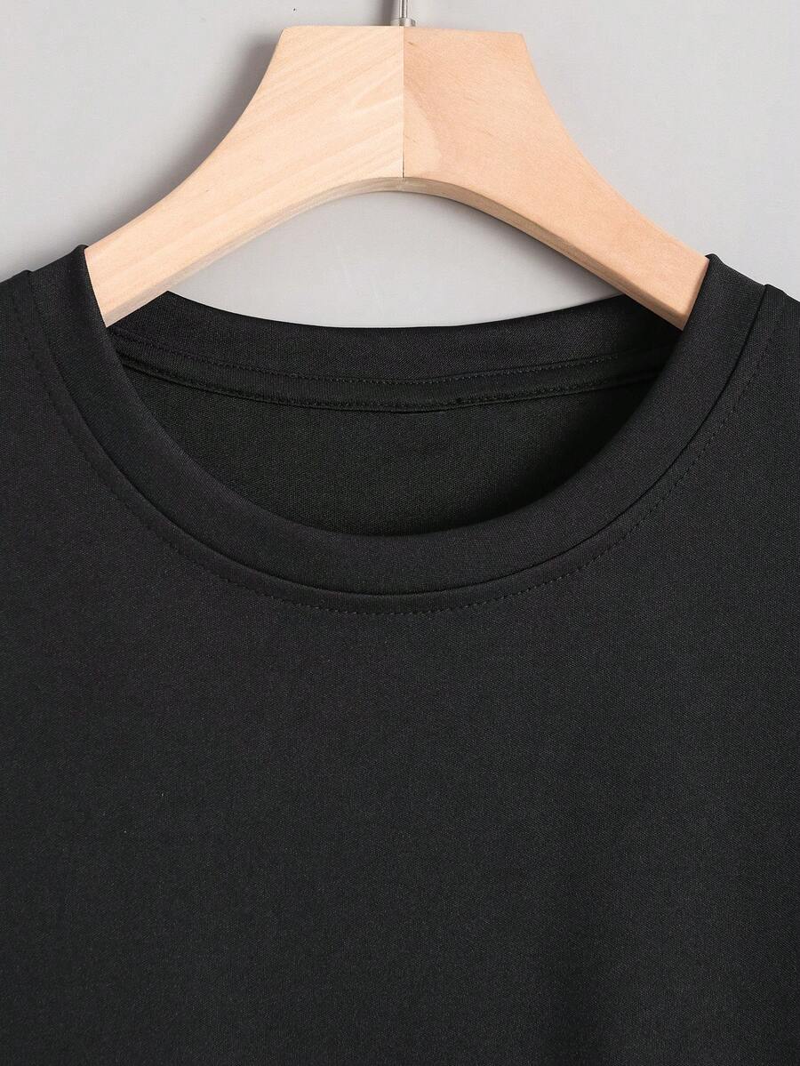 Men's Summer Casual Short Sleeve T Shirt With Letter Print Minimalist Graphic Round Neck Comfortable Daily Wear Fashion Tee For Men