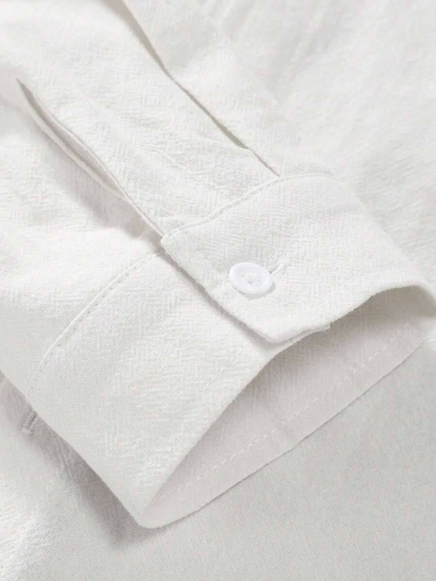 Men's Solid Color Single Breasted Shirt And Shorts With Pockets Two Piece Casual Outfit Summer Vacation Daily Wear Clothing For Men