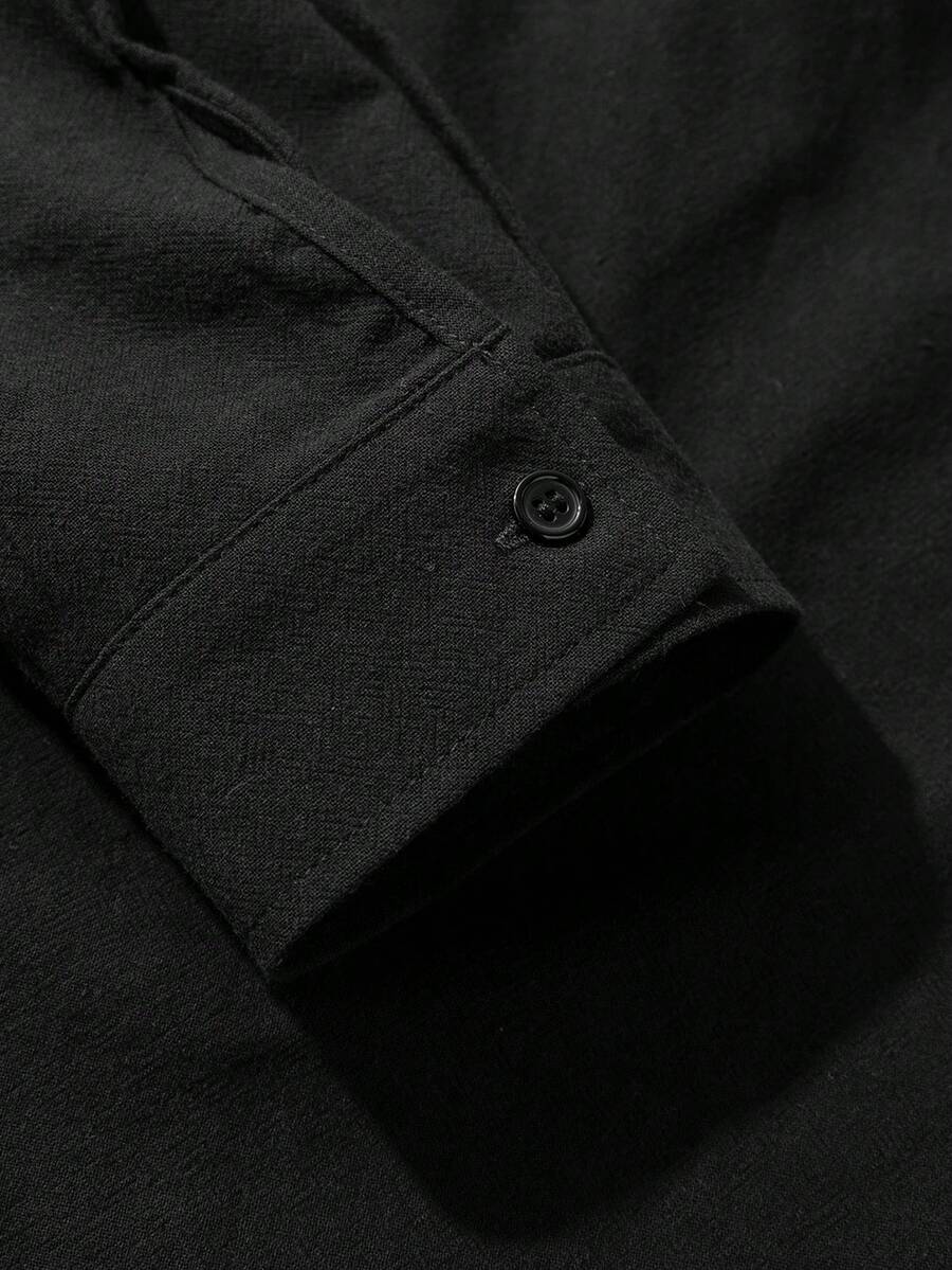 Men's Solid Color Single Breasted Shirt And Shorts With Pockets Two Piece Casual Outfit Summer Vacation Daily Wear Clothing For Men