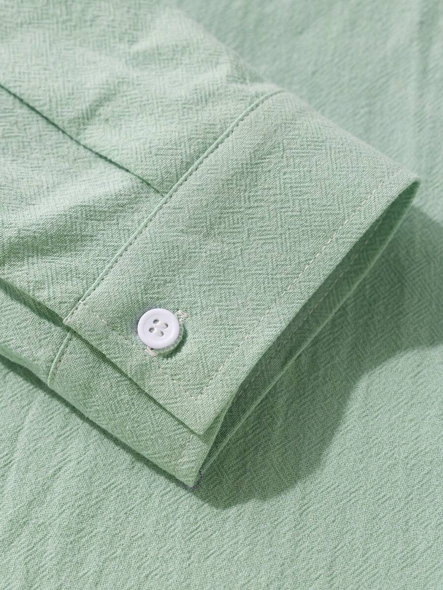 Men's Solid Color Single Breasted Shirt And Shorts With Pockets Two Piece Casual Outfit Summer Vacation Daily Wear Clothing For Men