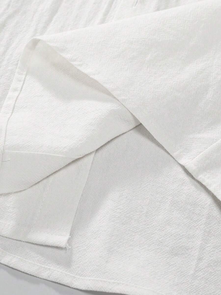 Men's Solid Color Single Breasted Shirt And Shorts With Pockets Two Piece Casual Outfit Summer Vacation Daily Wear Clothing For Men