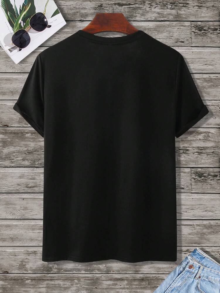 Men's Tropical Print Short Sleeve T Shirt Vacation Style Casual Beach Graphic Tee Lightweight Comfortable Summer Outfit For Men